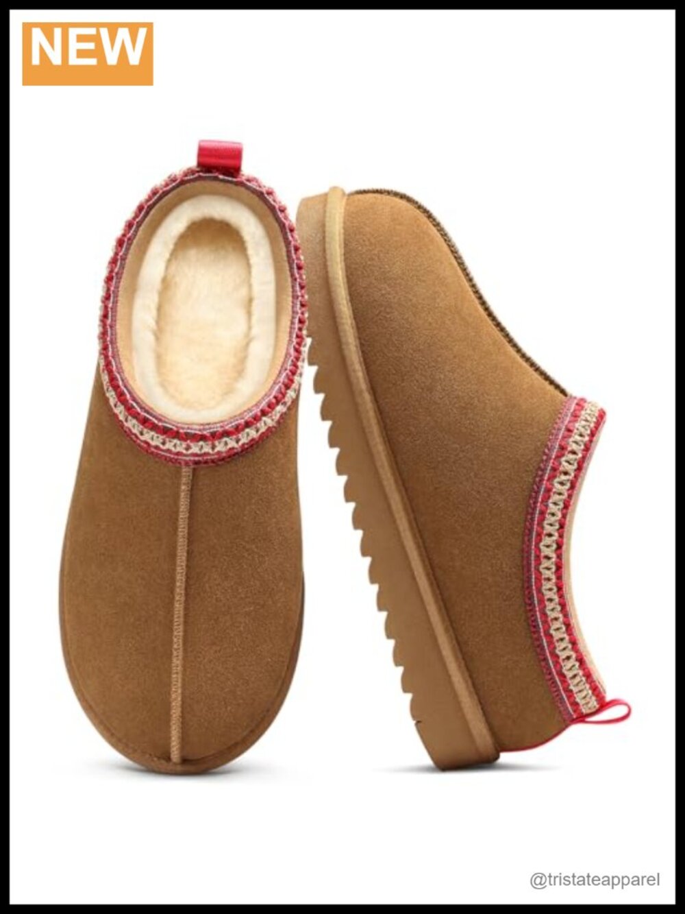 Genuine Suede Slippers Fuzzy House Shoes Indoor Outdoor Slip On